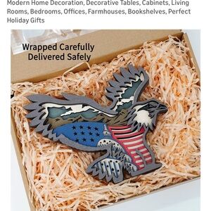 New-Patriotic Eagle Wall Art with light